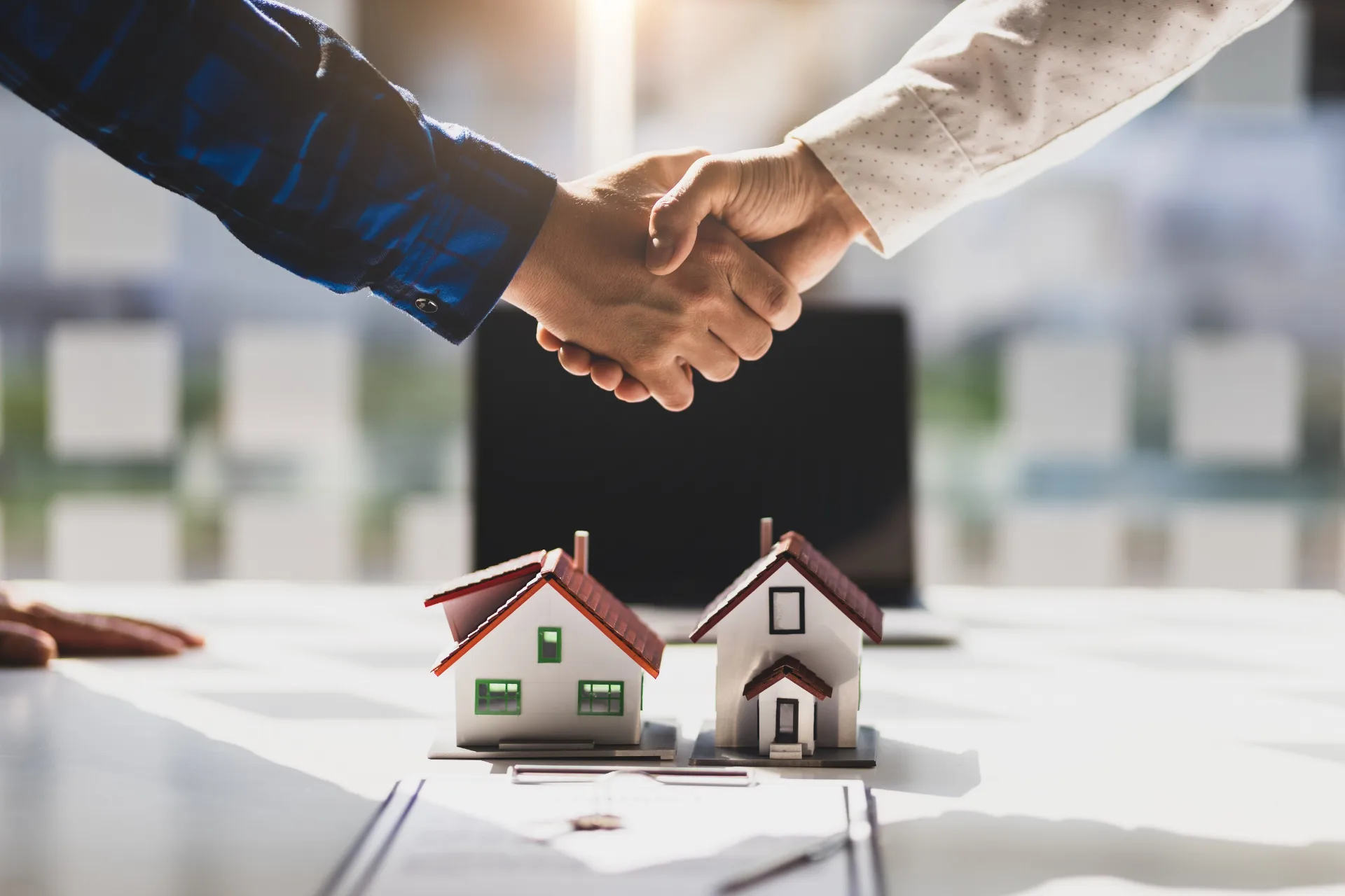 Business handshake representing a new trade partnership
